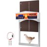 VEVOR Brown Automatic Chicken Coop Door, Auto Close, Gear Lifter Galvanized Poultry Gate with Evening and Morning Delayed Opening Timer & Light Sensor, Battery Powered LCD Screen, for Duck