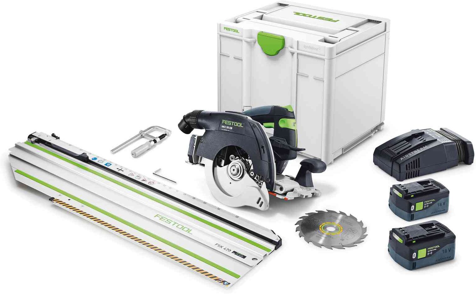 Festool Scie circulaire à capot basculant sans fil HKC 55 5,2 EBI-Set-FSK 420 576169