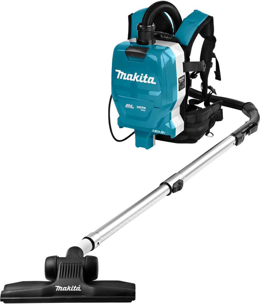 Makita DVC261ZX11 Aspirateur à dos 2x18V sans batteries ni chargeur avec kit de dépoussiérage 4 pièces pour le marché du nettoyage