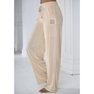 Vivance Nickihose »-Loungehose«, mit glänzendem Schmucksteinchen Wording creme  40/42