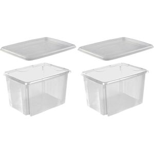 keeeper Stapelbox »emil«, (Set, 2 St.), 30 L, mit Deckel, hochwertiger... transparent