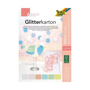 Folia - Glitterpapierblock, 17x24cm, Multicolor