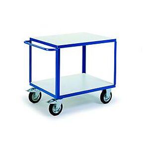 Rollcart Transportsysteme ESD-Tischwagen mit 2 Ladeflächen, 1000 x 700 mm, Tragkraft 500 kg