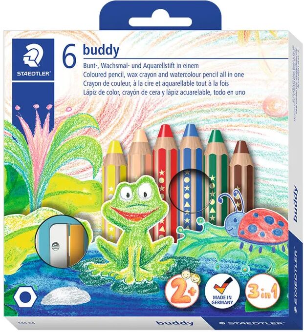 Staedtler 140 C6 buddy-Buntstifte 3 in 1 mit 6 Farben