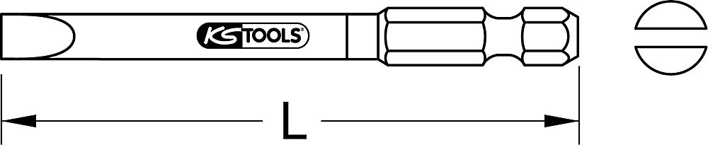 KS Tools 1/4'' TORSIONpower Bit, Länge 75 mm Schlitz, VE 5 Stk 6 mm