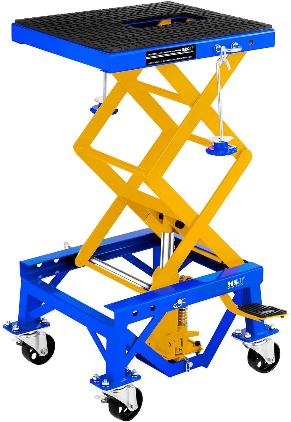 MSW Scherenhebebühne mit Rollen - 135 kg