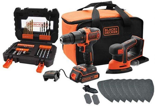 Black & Decker BCK23S1SA41-QW - Akku-Schlagbohrschrauber + Akku-Mouse