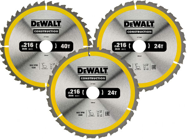 DeWalt DT1962-QZ - Kreissägeblatt 216/30 mm - 3er Set