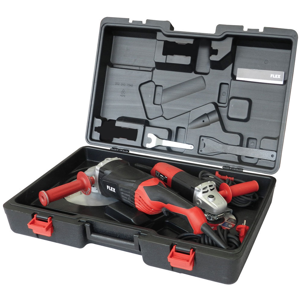 Flex-tools Flex L2100 230mm + L1001 125mm Winkelschleifer kombination im Koffer