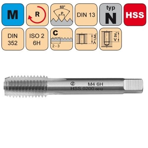 NÁSTROJE CZ Sadový závitník /CZZ0200/ M14x2 ISO2 HSS DIN 352 Závit: M14-I č.1