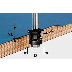 Festool Fase-Bündigfräser HW Schaft 8 mm HW S8 D24/0° +45°