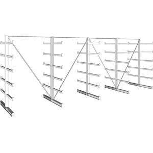 META Kragarmregal, zweiseitig, 200 kg, 2000 x 5400 x 590 mm