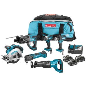 Makita 6-in-1-Akku-Kombiset, 18 V, 5,0 Ah, DLX6038T multitools