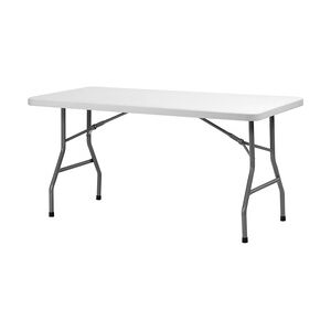 Metro Professional Outdoor Banketttisch, Stahl / Polyethylen, 152.4 x 76.2 x 74.3 cm, klappbar, wetterfest, weiß
