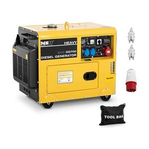 MSW Notstromaggregat 3-Phasen Silent Diesel mit Elektrostart - 5000 W - 7 PS - Tank 14,5 L - 230/400 V