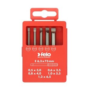 Felo Profi Bitbox 73 mm, je 1 Bit 0,5 x 3,0, 0,6 x 3,5, 0,8 x 4,0, 1,0 x 5,5, 1,2 x 6,5