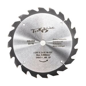 TrendLine HM-Kreissägeblatt Ø 205 mm Bohrung Ø 16 mm