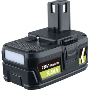 Pdstation - 18V 5.5Ah Ersatzakku für Ryobi one+ Akku 18V RB18L50 RB18L40 RB18L25 RB18L15 RB18L13 P108 P107 P122 P104 P105 P102 P103 mit