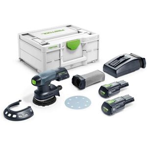 Akku-Exzenterschleifer etsc 125 3,0 I-Plus, 2x 3,0 Ah + Ladegerät - Festool