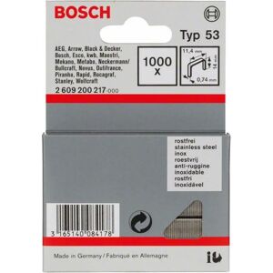 Feindrahtklammer Typ 53, 11,4 x 0,74 x 14 mm, 1000er-Pack, rostfrei - Bosch