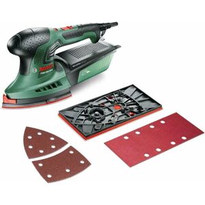 Bosch Multi Schleifmaschine psm 200 aes (200 Watt, 2 Schleifplatten, 2 Schleifpapiere, Schleiffläche bügeleisenform: 104 cm², Schleiffläche rechteckig: 164