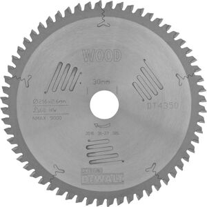 Kreissägeblatt hw ø 216x2,6x30 mm Z60 Wechselzahn (wz) negativ - Dewalt