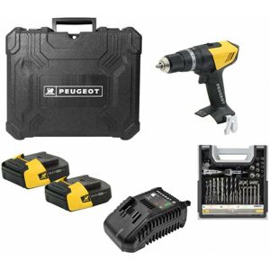 PEUGEOT PSP Drill Pack peugeot ENERGYDRILL-14V15 - 2 Batterien 14,4V 1,5 Ah - 1 Ladegerät - Mixed Fall 108pcs 250310-190646