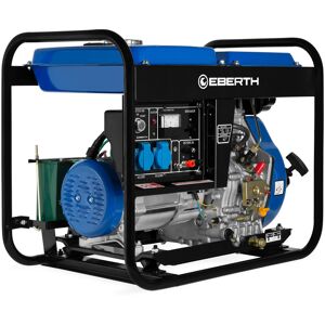 EBERTH 5000 Watt Notstromaggregat Diesel, Stromerzeuger Stromaggregat mit 10 PS Dieselmotor, Generator, 4-Takt, E-Starter, 2x 230V, 1x 12V,