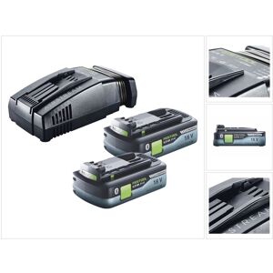 Energie Set 2x bp 18 Li 4,0 Ah hpc-asi Akkupack 18 v 4,0 Ah HighPower ( 2x 205034 ) + sca 16 Schnellladegerät 10,8 v - 18 v ( 576953 ) - Festool