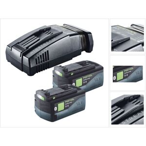 Energie Set 2x bp 18 Li 5,0 asi eu Akkupack 18 v 5,0 Ah ( 2x 577660 ) + sca 16 Schnellladegerät 10,8 v - 18 v ( 576953 ) - Festool