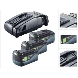 Festool - Energie Set 3x bp 18 Li 5,0 asi eu Akkupack 18 v 5,0 Ah ( 3x 577660 ) + sca 16 Schnellladegerät 10,8 v - 18 v ( 576953 )