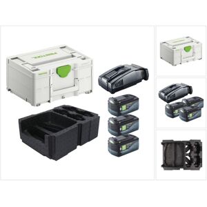 Festool - Energie Set 3x bp 18 Li 5,0 asi eu Akkupack 18 v 5,0 Ah ( 3x 577660 ) + sca 16 Schnellladegerät 10,8 v - 18 v ( 576953 ) + Systainer