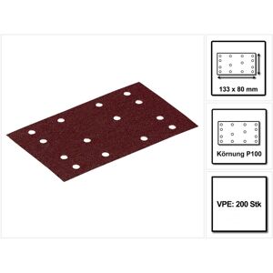 Stf 80x133 RU2/50 Schleifstreifen Rubin 2 P100 80 x 133 mm 200 Stk. ( 4x 499049 ) für Rutscher rts 400, rtsc 400, rs 400, rs 4, ls 130 - Festool