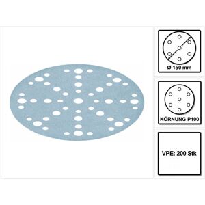 Stf D150/48 Schleifscheiben Granat P100 150 mm 200 Stk. ( 2x 575163 ) für ro 150, es 150, ets 150, ets ec 150, lex 150, wts 150, hsk-d 150 - Festool