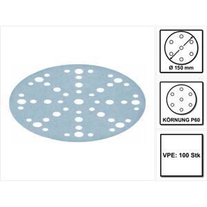 Stf D150/48 Schleifscheiben Granat P60 150 mm 100 Stk. ( 2x 575161 ) für ro 150, es 150, ets 150, ets ec 150, lex 150, wts 150, hsk-d 150 - Festool