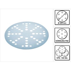 Festool STF D225/128 Schleifscheibe Granat P60 225 mm 100 Stk. ( 4x 205654 ) für Langhalsschleifer PLANEX