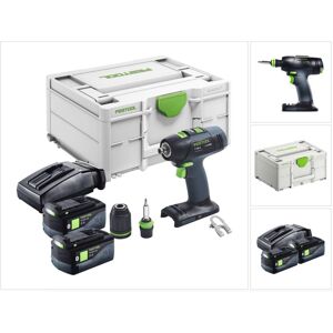 T 18+3 Basic Akku Bohrschrauber 18 v 50 Nm Brushless + 2x Akku 5,0 Ah + Ladegerät + Systainer - Festool