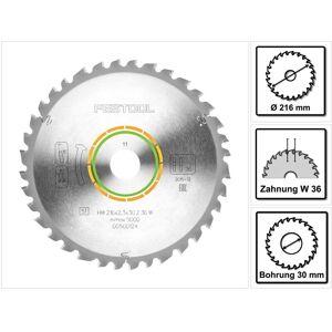 Universal Kreissägeblatt hw 216 x 30 x 2,3 mm W36 216 mm 36 Zähne ( 500124 ) - Festool