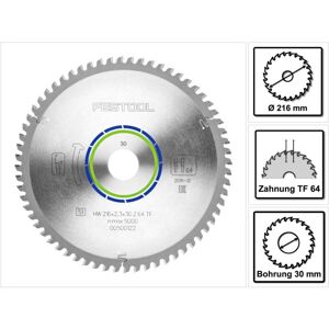 Spezial Kreissägeblatt hw 216 x 30 x 2,3 mm TF64 216 mm 64 Zähne ( 500122 ) - Festool