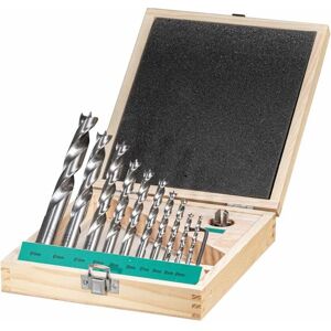 Holzspiralbohrer Satz hss 11-tlg. 4,5,6,7,8,9,10,12,14,16mm und 1 HW-Versenker - Fortis