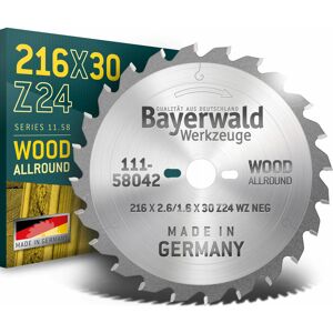 Bayerwald Werkzeuge - hm Kreissägeblatt - 216 x 2.6/1.6 x 30 Z24 wz neg.