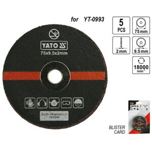 YATO Hochwertige Metall Trennscheiben 75 x 9,5 x 2 mm für Druckluft Winkelschleifer 5 Stück