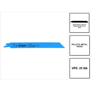 Komet Säbelsägeblatt PALLETS 200mm 8-12tpi 25 Stk. ( 5x 501.340 ) HSS-Bi-Metall Vario