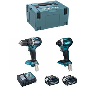 Kit DLX2181TJ (DHP484 + DTD154 + 2 x 5,0 Ah + DC18RC + makpac 3) - Makita