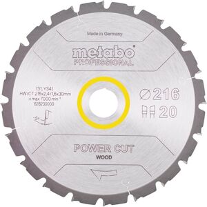 Metabo Kreissägeblatt Holz Power Cut 216x30 mm 20 WZ 5°neg Kapp- Gehrungssägen