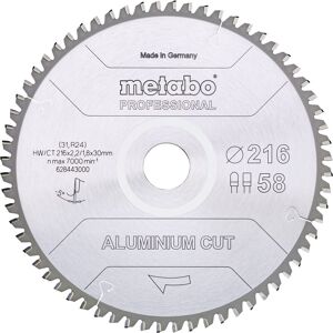 Aluminium cut professional 628443000 Kreissägeblatt 216 x 30 x 1.8 mm Zähneanzahl: 58 1 St. - Metabo
