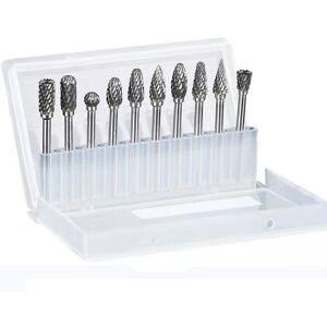 MINKUROW Hartmetall-Rotationsfräser-Set, 10-teiliges Doppelschnitt-Fräser-Set für Dremel-Zubehör mit 3 mm (1/8 Zoll) Schaft zum Heimwerken,