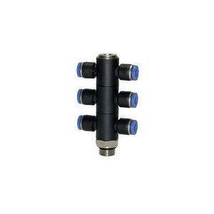 Riegler - T-Mehrfachverteiler »Blaue Serie«, 6-fach drehbar, g 1/2 a. Ø12mm