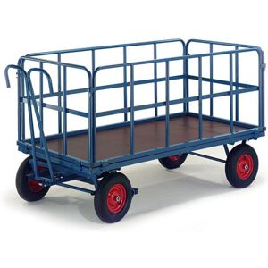 Rollcart - Handpritschenwagen mit Rohrgitterwänden 1530x730x480mm Vollgummi