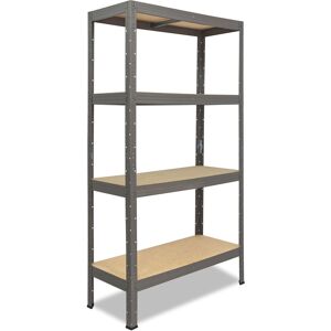 Shelfplaza - profi 180x45x30cm Schwerlastregal grau / Metallregal 4 Böden mit je 200kg Tragkraft als Kellerregal, Garagenregal, Werkstattregal &